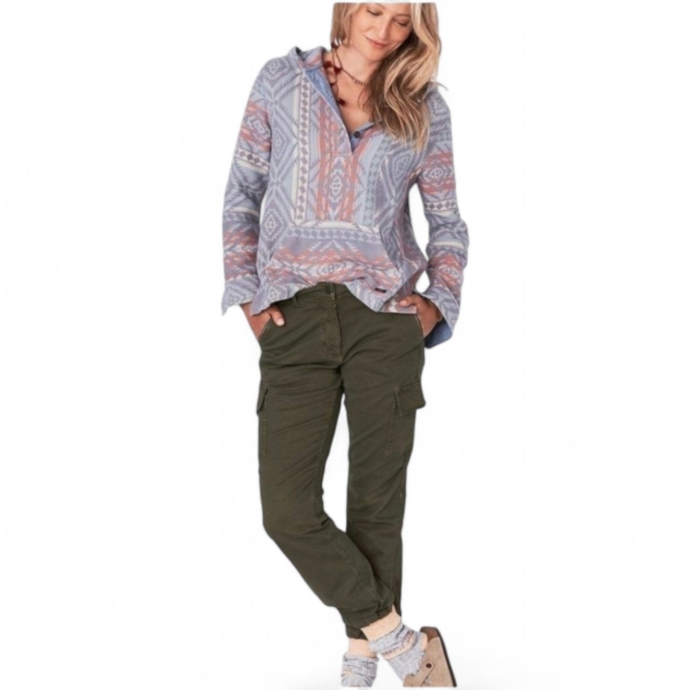 Faherty 90s Margaux Cargo Jogger Pants Women's‎ Sz 26 in Field Green Utility - Picture 2 of 12